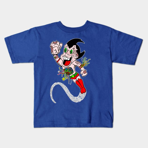 Astro Zombie Boy Kids T-Shirt by rossradiation